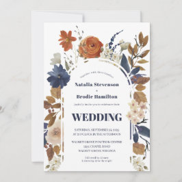 Invitación a la boda de nuca azul de la Marina Boh