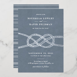 Invitación a la boda de nudos ilustrados - Gris az