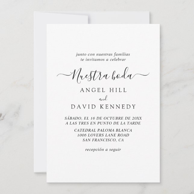 Invitación a la boda de Nuestra Boda (Anverso)