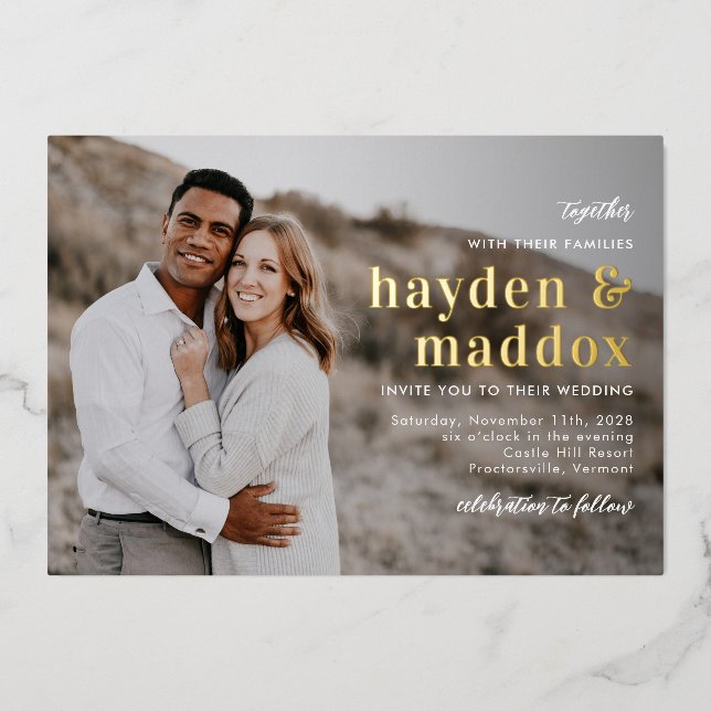 Invitación a la boda de nuestra foto de RELIEVE ME (Anverso)