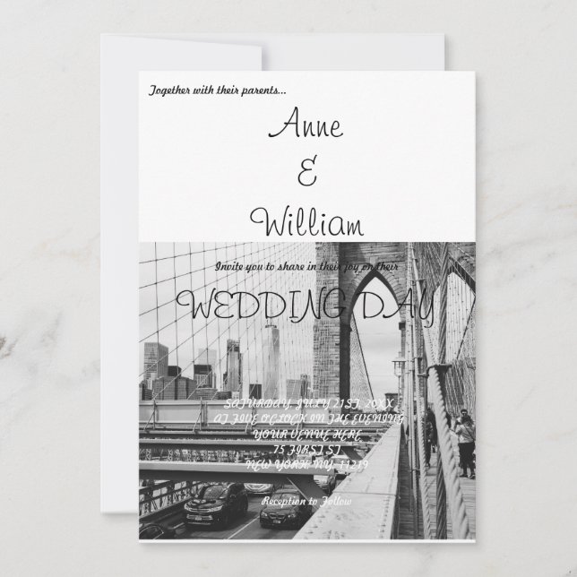 Invitación a la boda de Nueva York (Anverso)