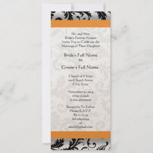 Invitación a la boda de nuevos tamaños Damask Swir