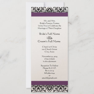 Invitación a la boda de nuevos tamaños Damask Swir
