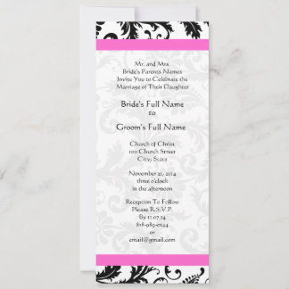 Invitación a la boda de nuevos tamaños Damask Swir