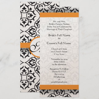 Invitación a la boda de nuevos tamaños Damask Swir
