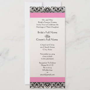 Invitación a la boda de nuevos tamaños Damask Swir