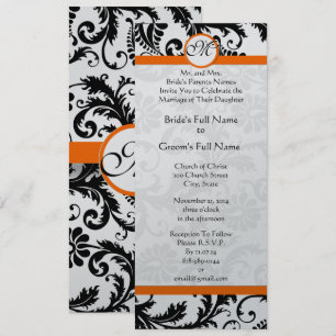 Invitación a la boda de nuevos tamaños Damask Swir