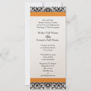 Invitación a la boda de nuevos tamaños Damask Swir