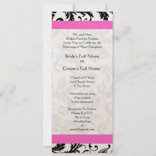 Invitación a la boda de nuevos tamaños Damask Swir