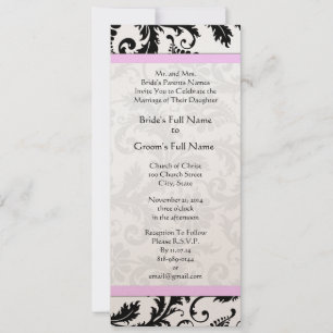Invitación a la boda de nuevos tamaños Damask Swir