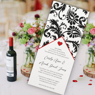 Invitación a la boda de nuevos tamaños de negras d