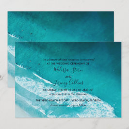 Invitación a la boda de Ocean Waves Beach