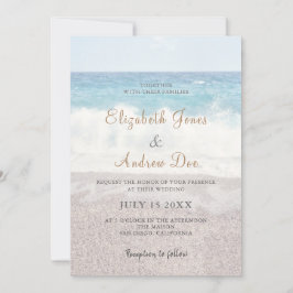 Invitación a la boda de olas de playa/boda de play