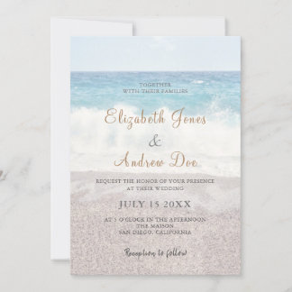 Invitación a la boda de olas de playa/boda de play