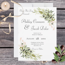 Invitación a la boda de Olive Branch Bouquets