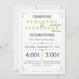Invitación a la boda de Olive Green Art Deco