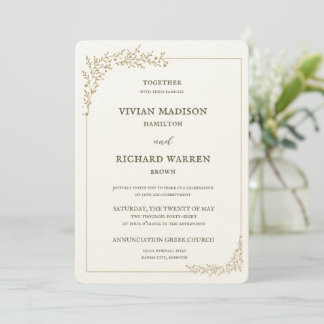 Invitación a la boda de Opulent Gold Leaf