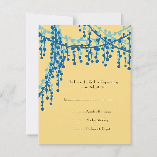 Invitación a la boda de orejas amarillas y Verde a (Anverso)