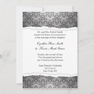 Invitación a la boda de Ornate Deco Noir