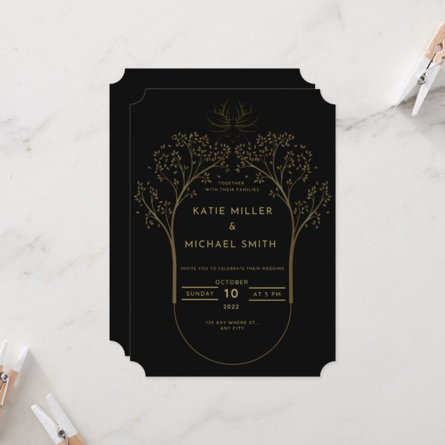 invitación a la boda de oro (Anverso/Reverso In Situ)