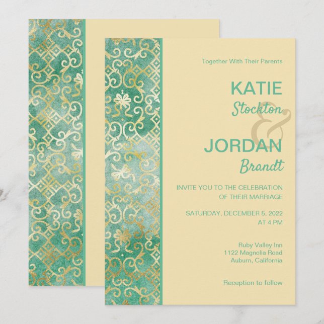 Invitación a la boda de oro (Anverso / Reverso)