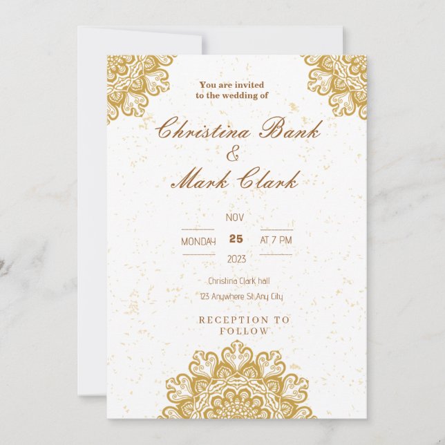 Invitación a la boda de oro (Anverso)