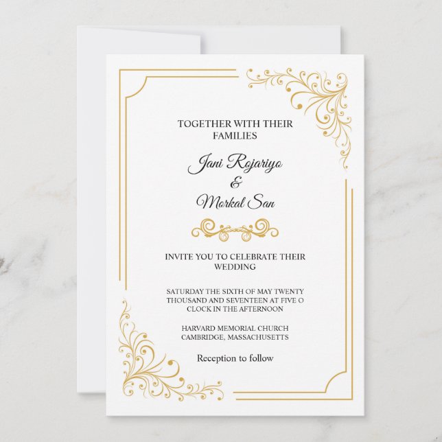 Invitación a la boda de oro (Anverso)