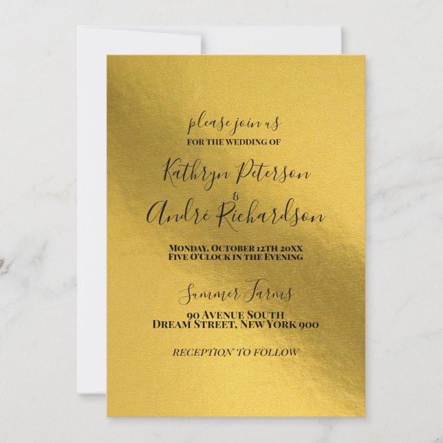 Invitación a la boda de oro (Anverso)