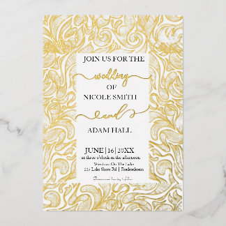 Invitación a la boda de oro
