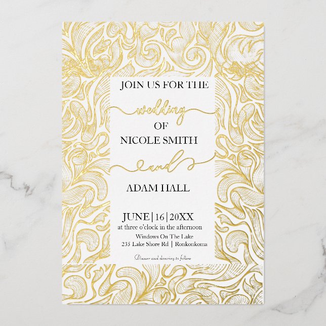 Invitación a la boda de oro (Anverso)