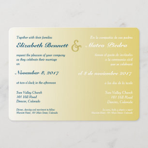 Invitación a la boda de oro bilingüe