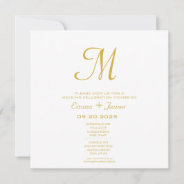 Invitación a la Boda de Oro Blanco con Monograma m