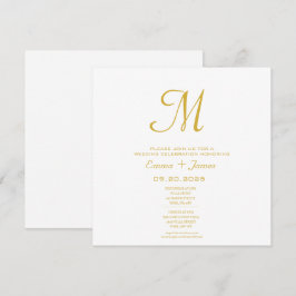 Invitación a la Boda de Oro Blanco con Monograma m