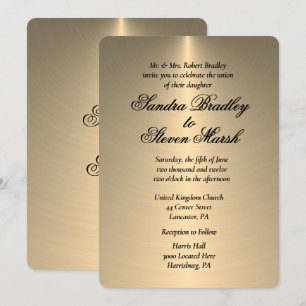 Invitación a la boda de oro brillante