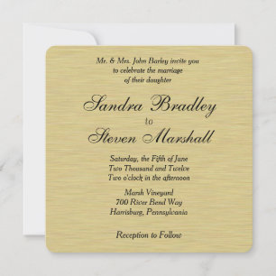 Invitación a la Boda de Oro Cepada por Suave