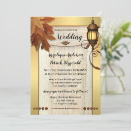 Invitación a la Boda de Oro con Luz de Linterna de