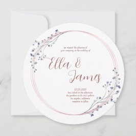 Invitación a la boda de oro con Rosa floral acuare