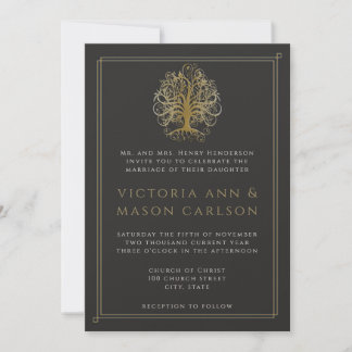 Invitación a la Boda de Oro de Árbol de Remolino 2