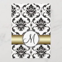 Invitación a la Boda de Oro de Damasco Negro