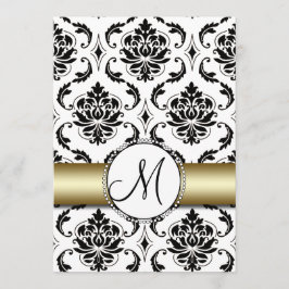 Invitación a la Boda de Oro de Damasco Negro