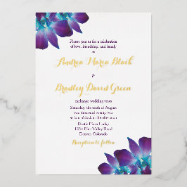 Invitación a la Boda de Oro de Dendrobium Orquídea