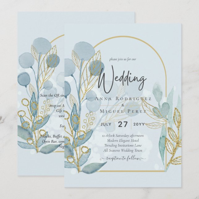 Invitación a la Boda de Oro de Glass Botánico Acuá (Anverso / Reverso)