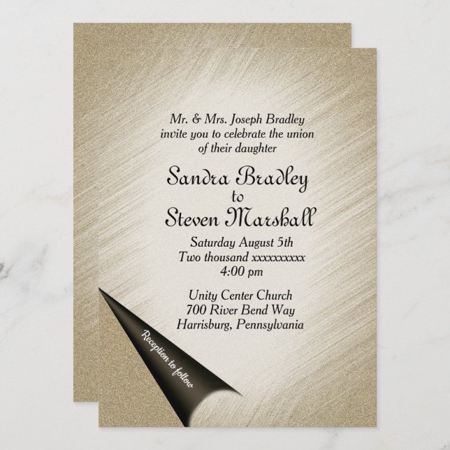 Invitación a la Boda de Oro de la Antigüedad de la (Anverso / Reverso)