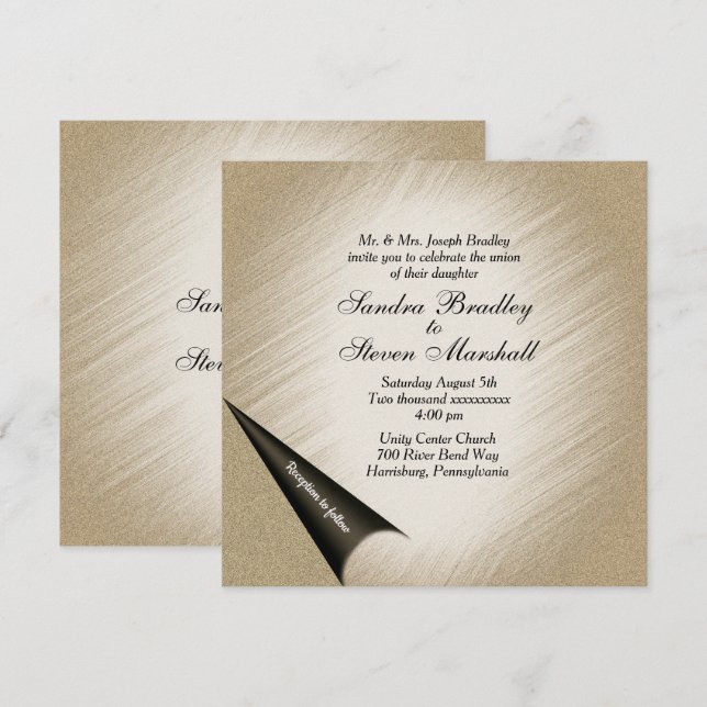 Invitación a la Boda de Oro de la Antigüedad de la (Anverso / Reverso)