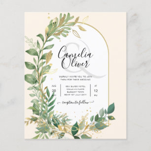 Invitación a la Boda de Oro de la Hoja de Verdor B