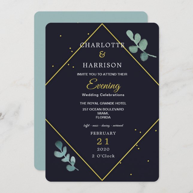 Invitación a la Boda de Oro de la Marina de Eucali (Anverso / Reverso)
