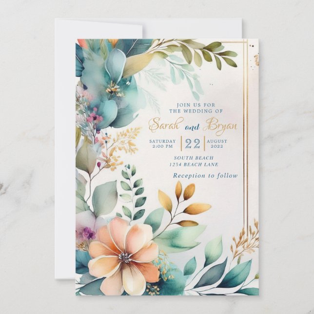 Invitación a la Boda de Oro de la Vegetación Flora (Anverso)