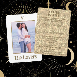 Invitación a la Boda de Oro de los Amantes Tarot