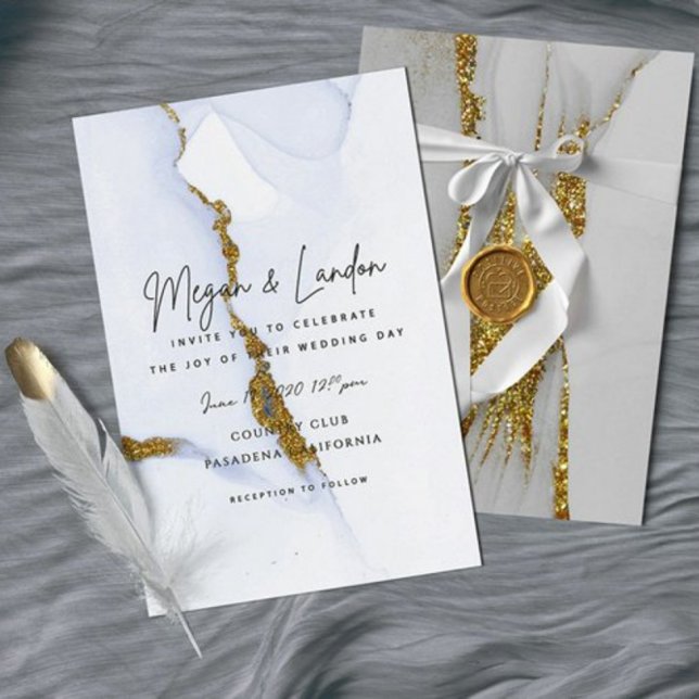 Invitación a la Boda de Oro de Moda de Purpurina d (Subido por el creador)