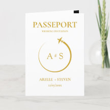 Invitación a la boda de oro de Passport Destinatio